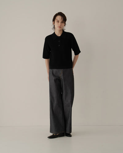 half-sleeve knit polo