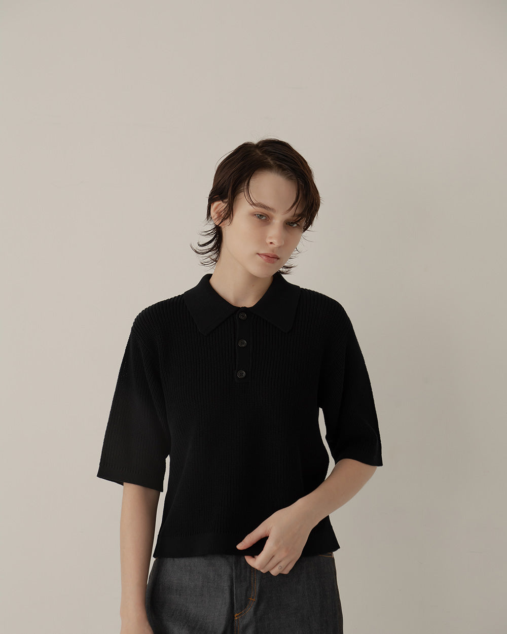 half-sleeve knit polo – RYU