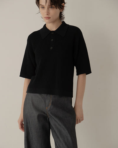half-sleeve knit polo