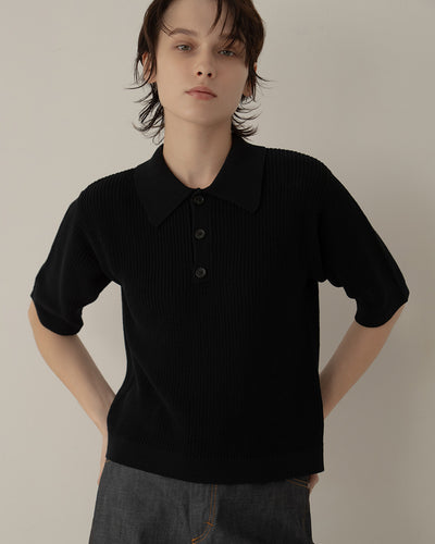 half-sleeve knit polo