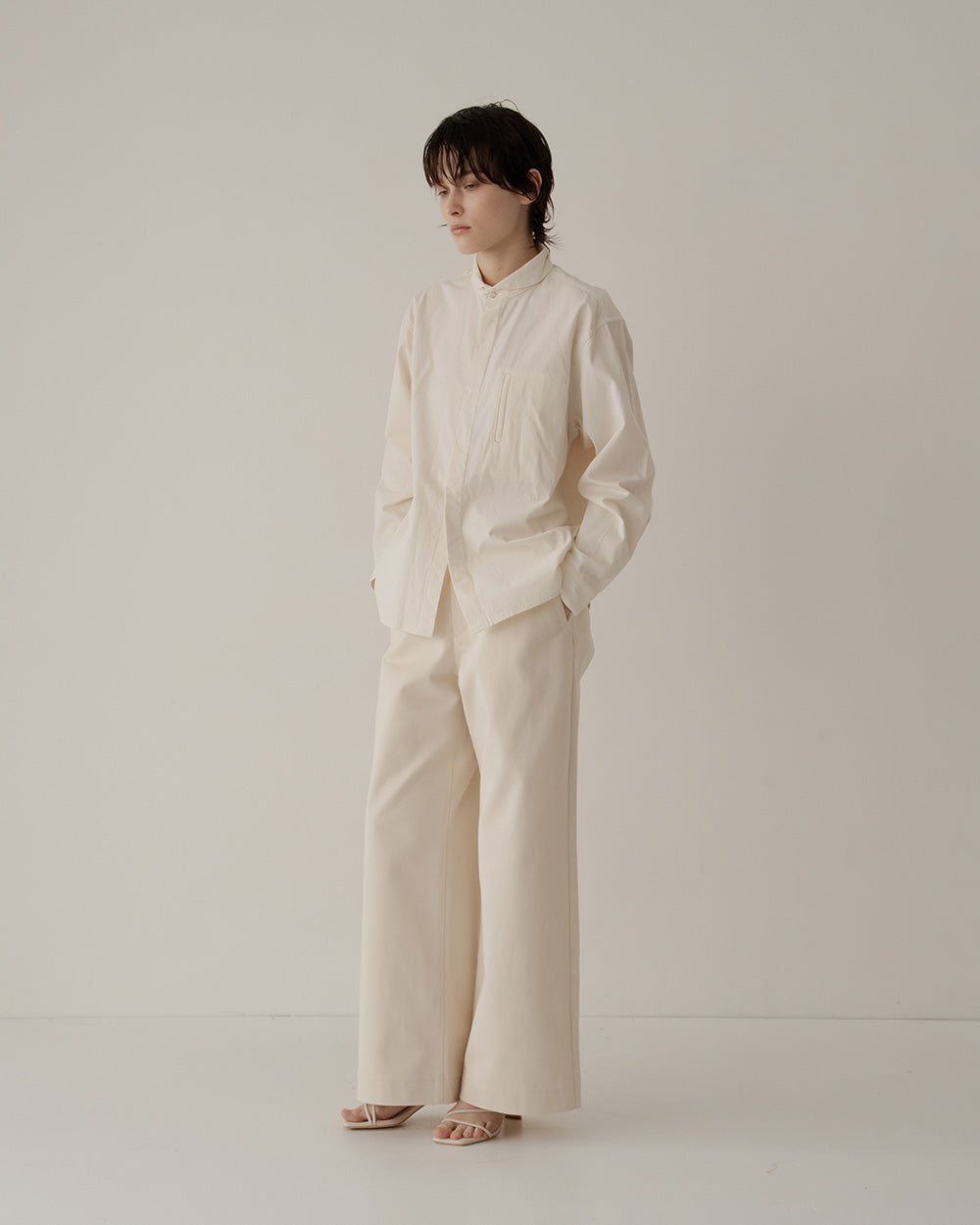 organic twill wide pants