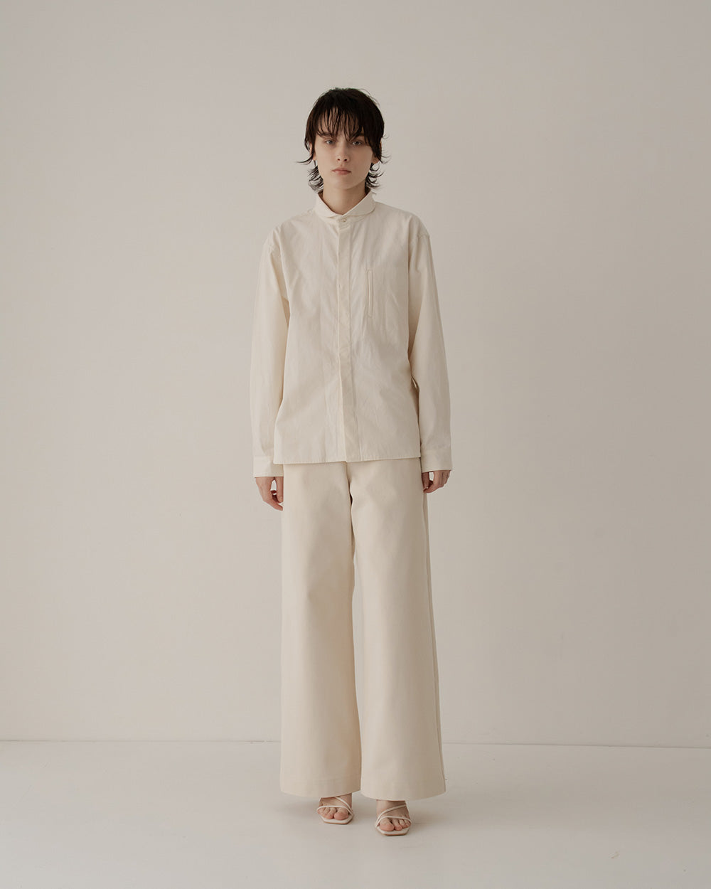 organic twill wide pants