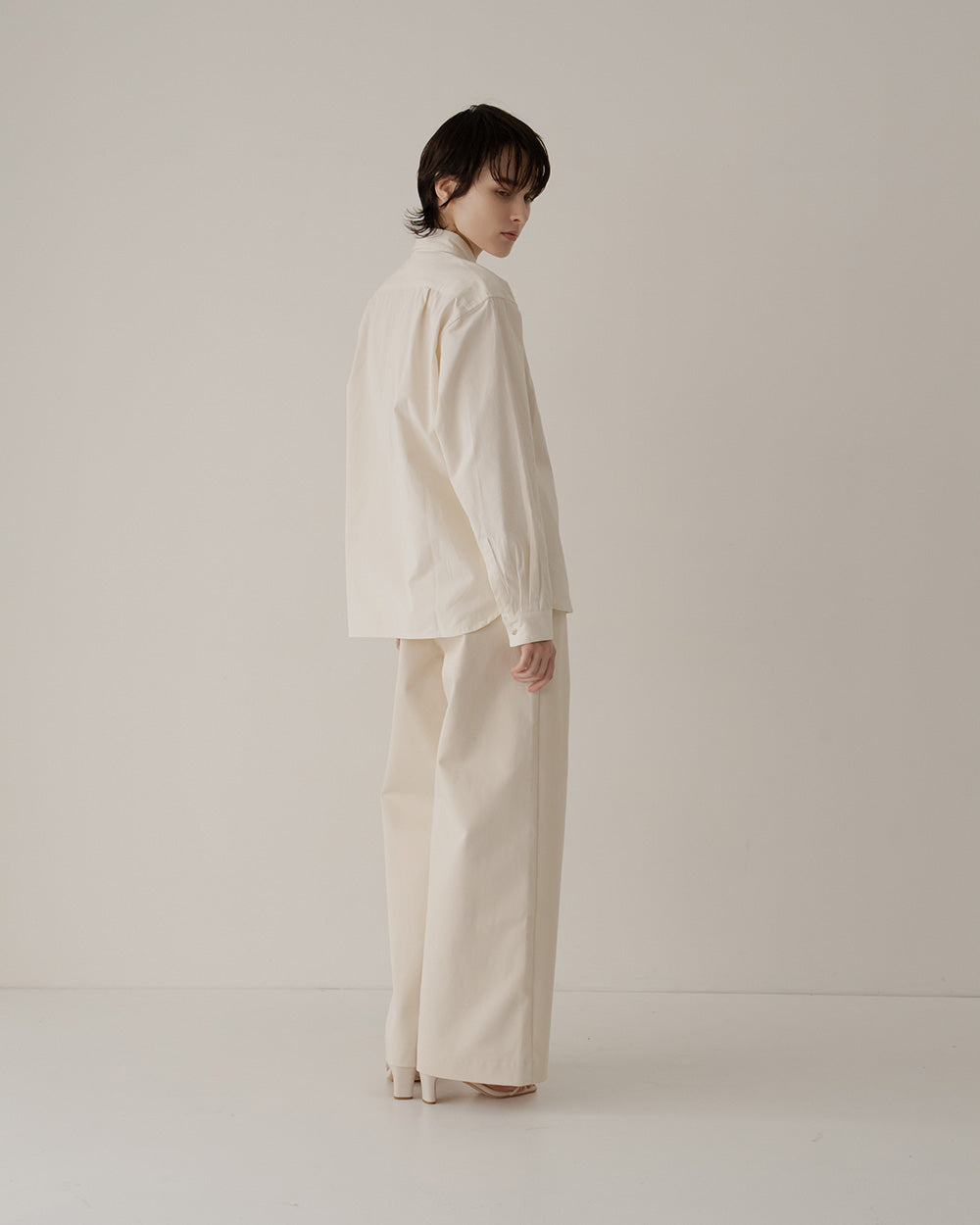 organic twill wide pants