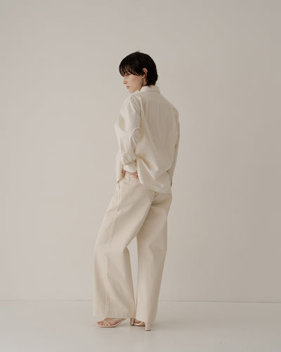 organic twill wide pants