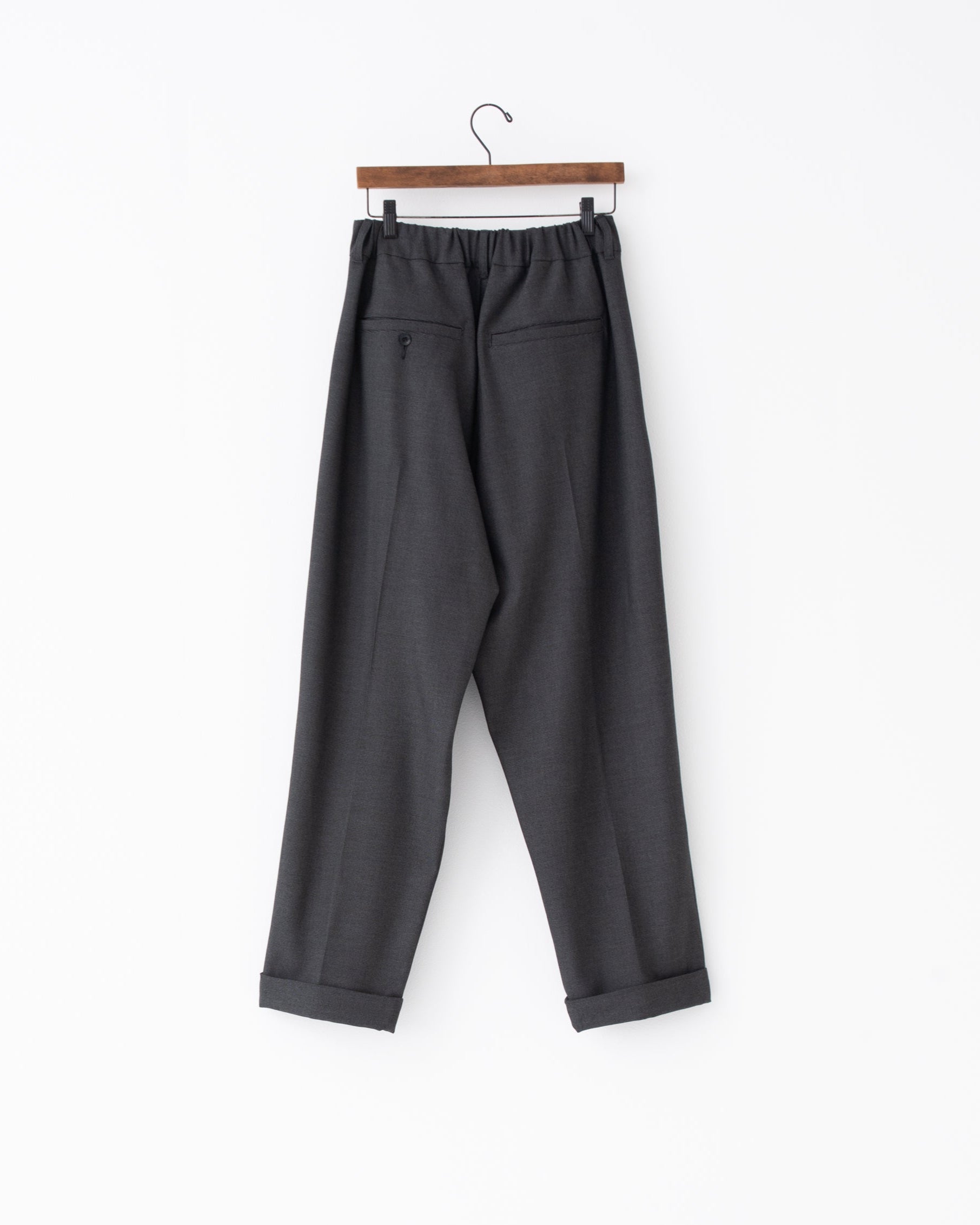 gabardine two-tuck slacks dark plaid