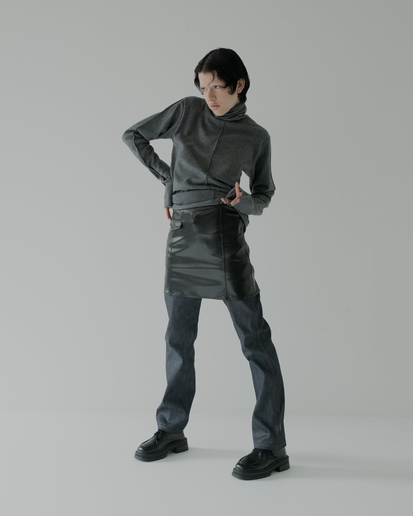 soft wool t-neck knit