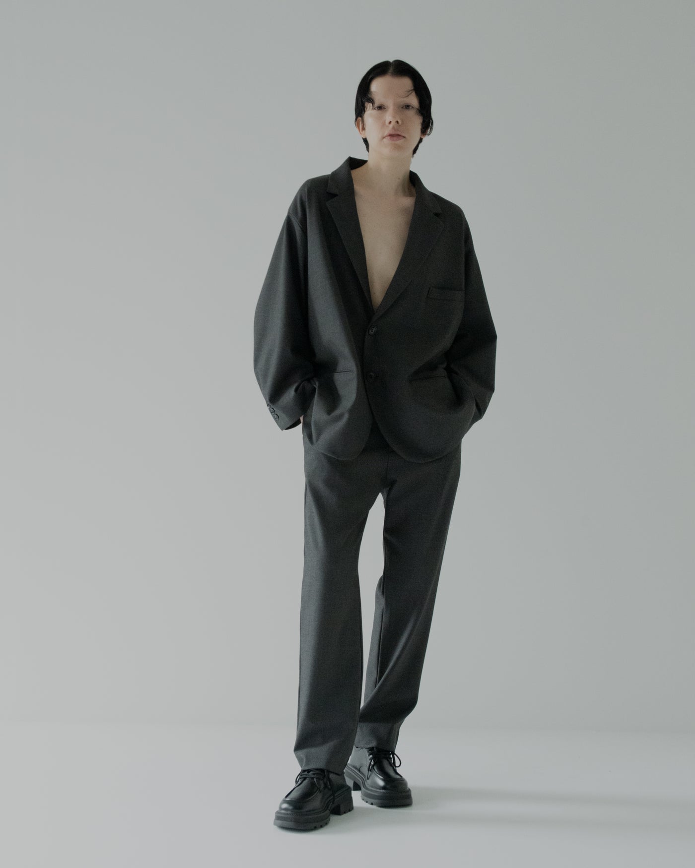 gabardine tapered slacks