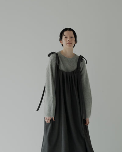 gabardine shoulder tuck dress
