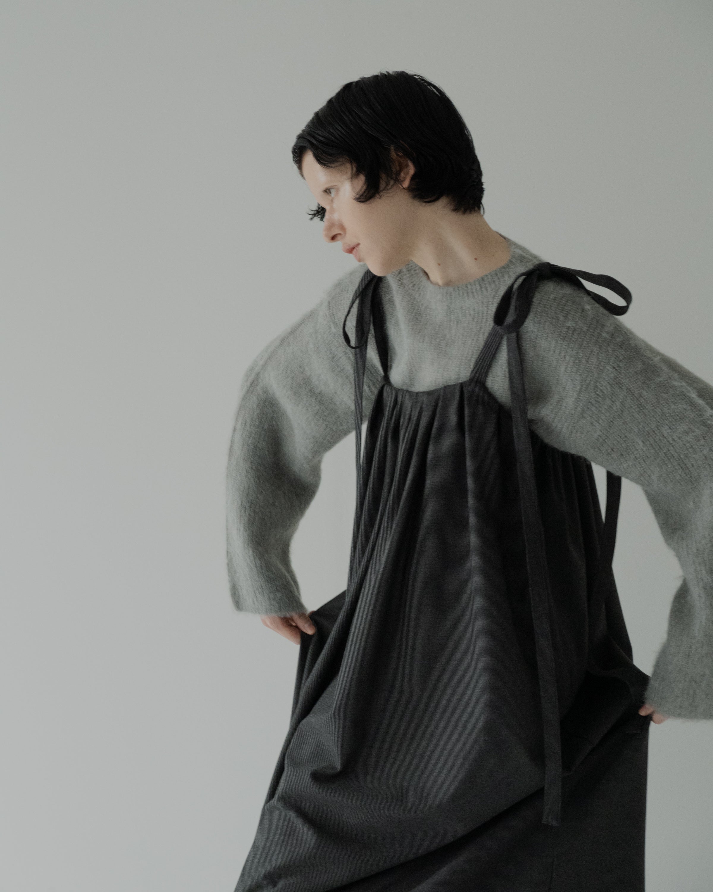 mohair pullover knit (short.ver) gray