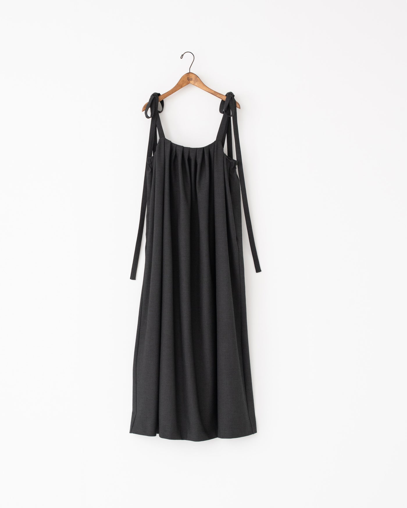 gabardine shoulder tuck dress
