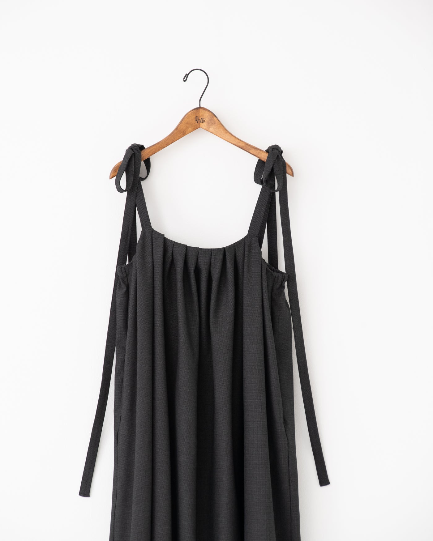 gabardine shoulder tuck dress