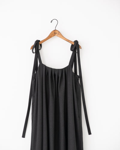 gabardine shoulder tuck dress