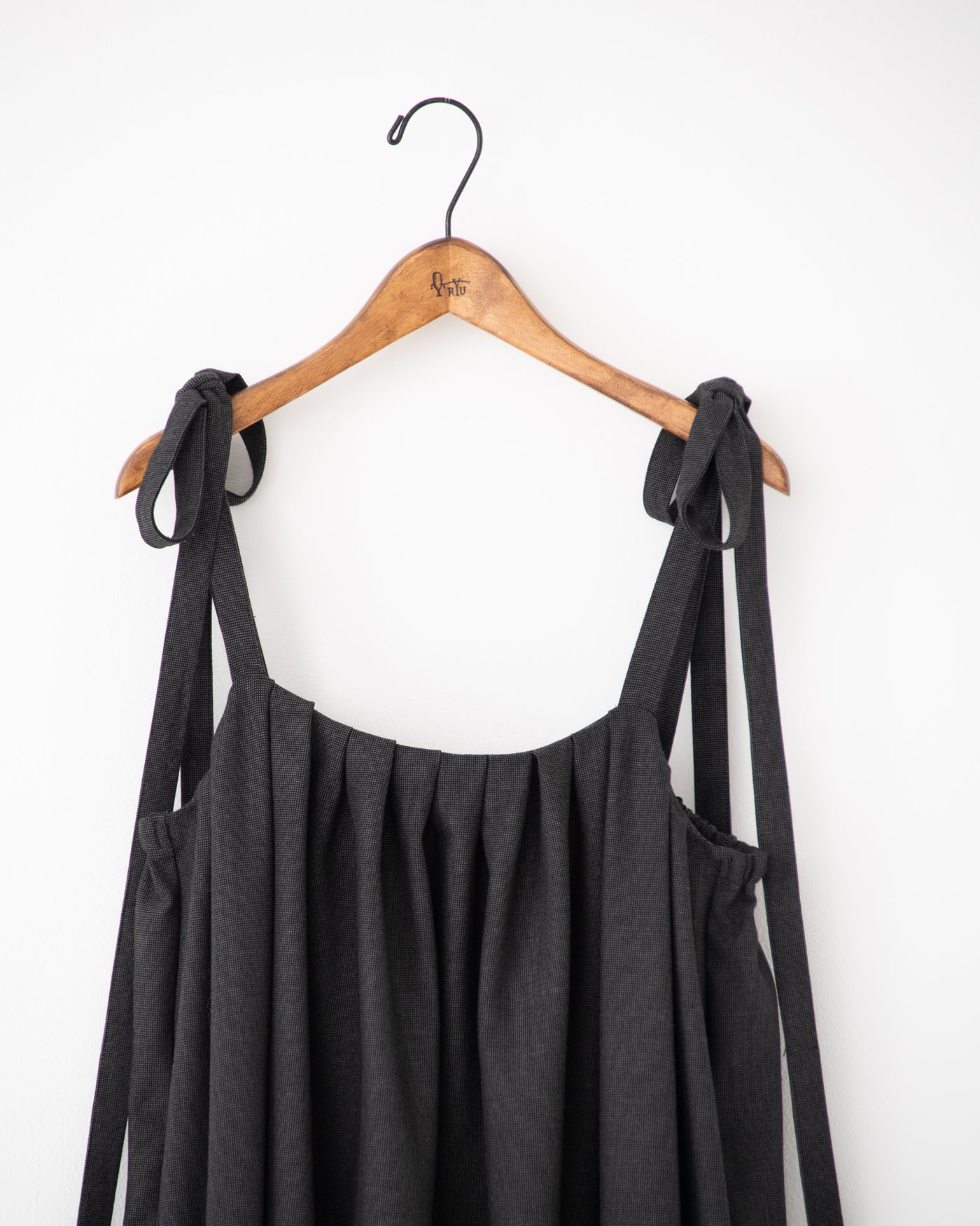 gabardine shoulder tuck dress