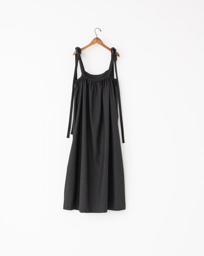 gabardine shoulder tuck dress
