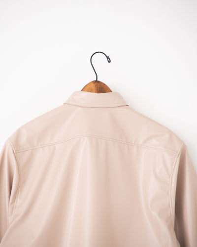 vegan leather long-sleeve shirt