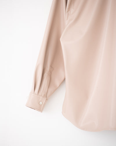 vegan leather long-sleeve shirt