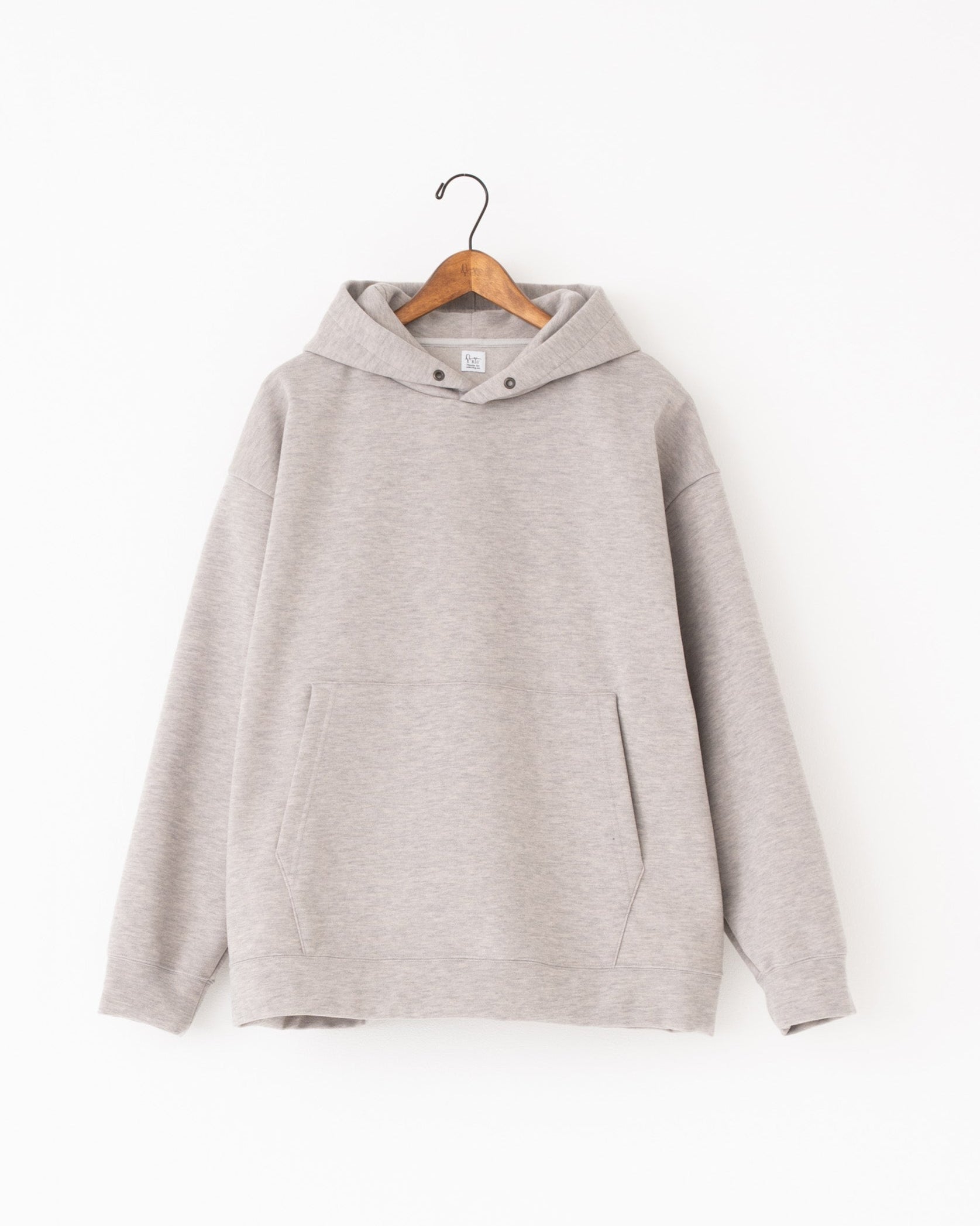 knit melton hoodie pullover ice gray
