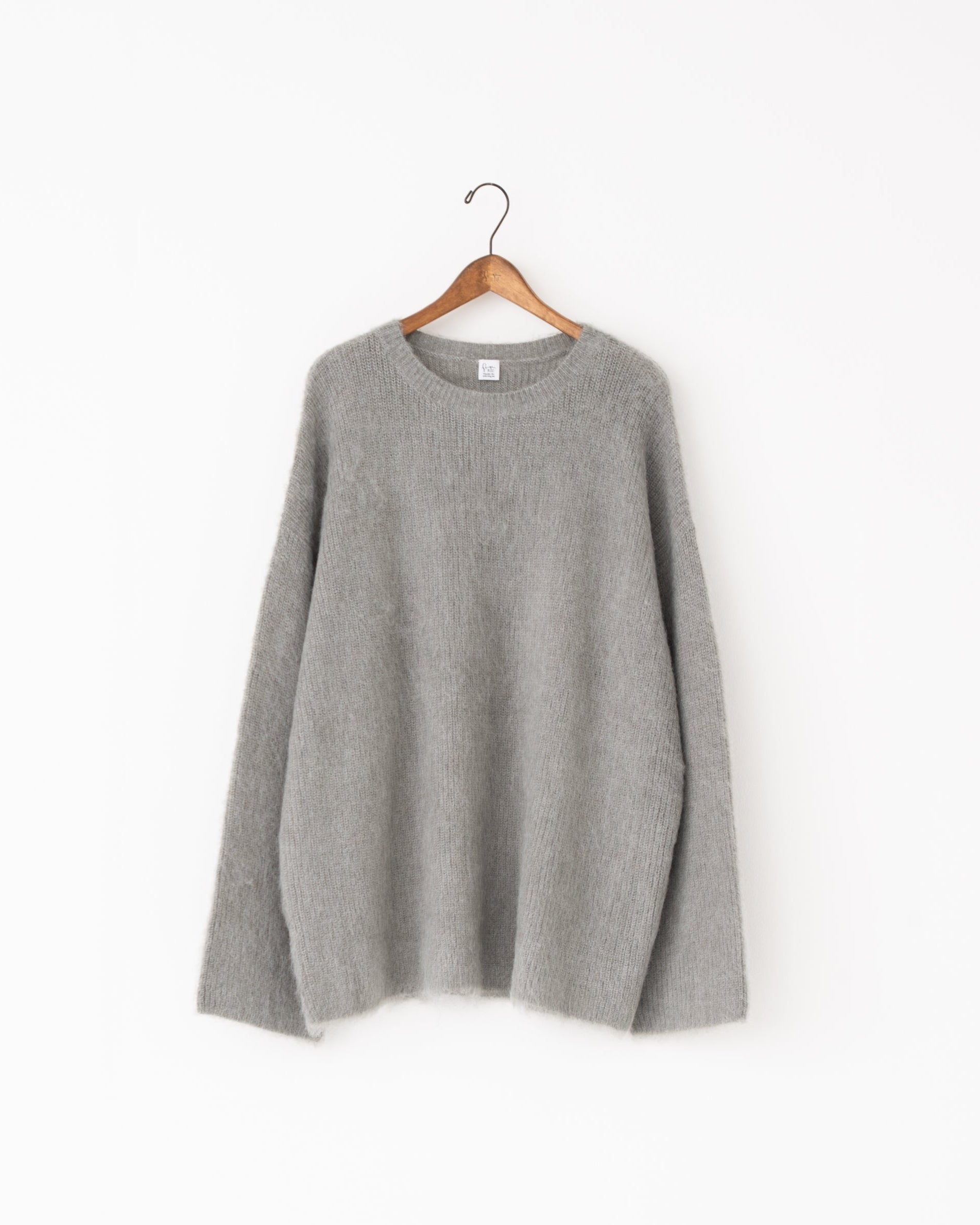 mohair pullover knit gray