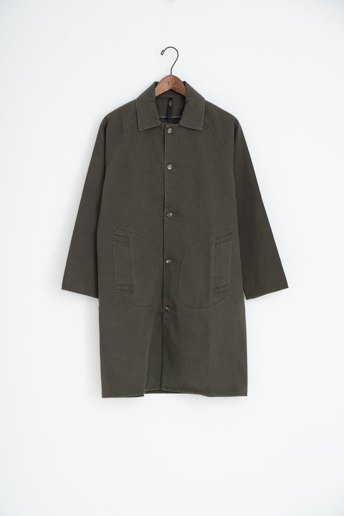 vintage satin coat olive