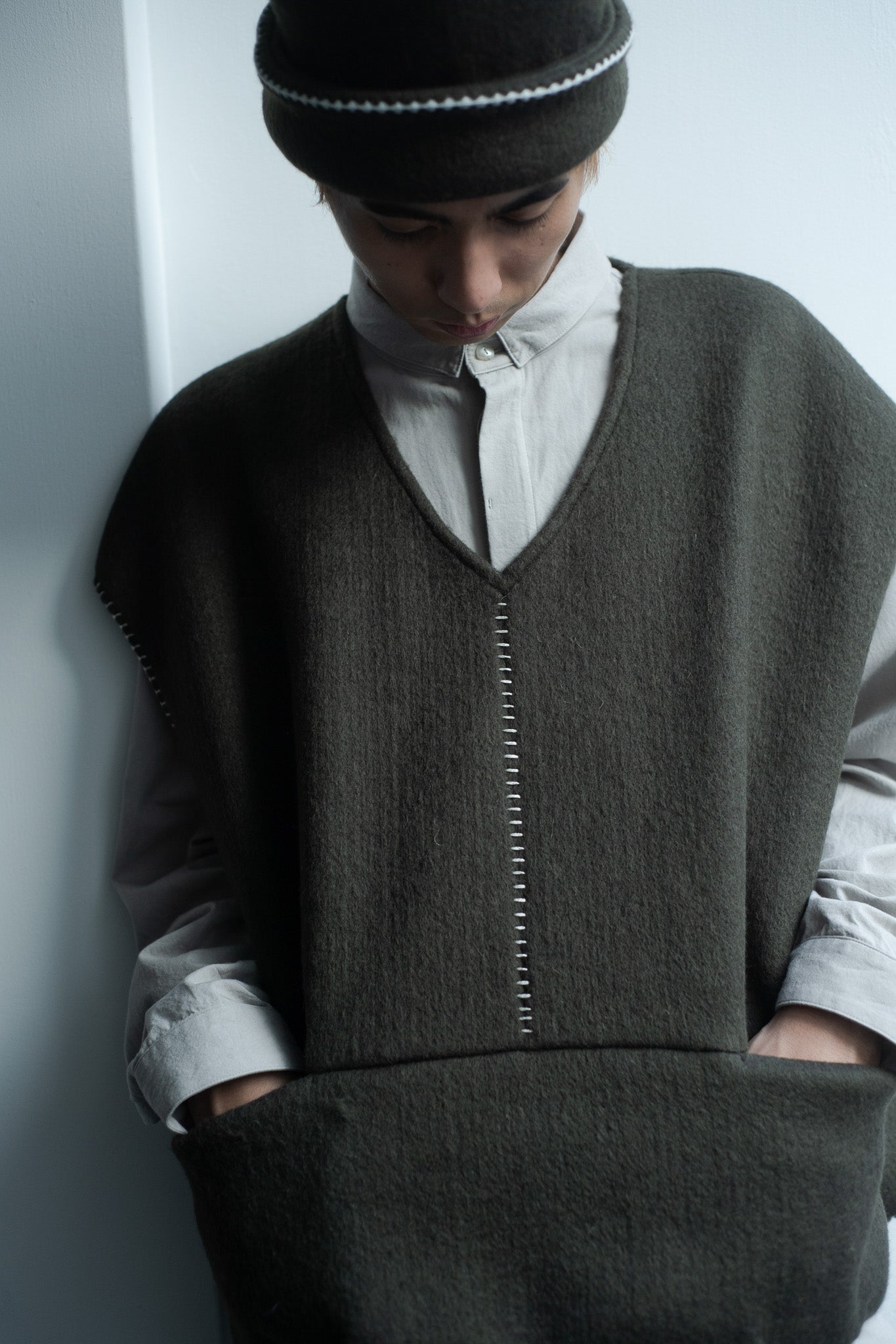 needle work over vest