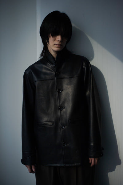 Leather half coat