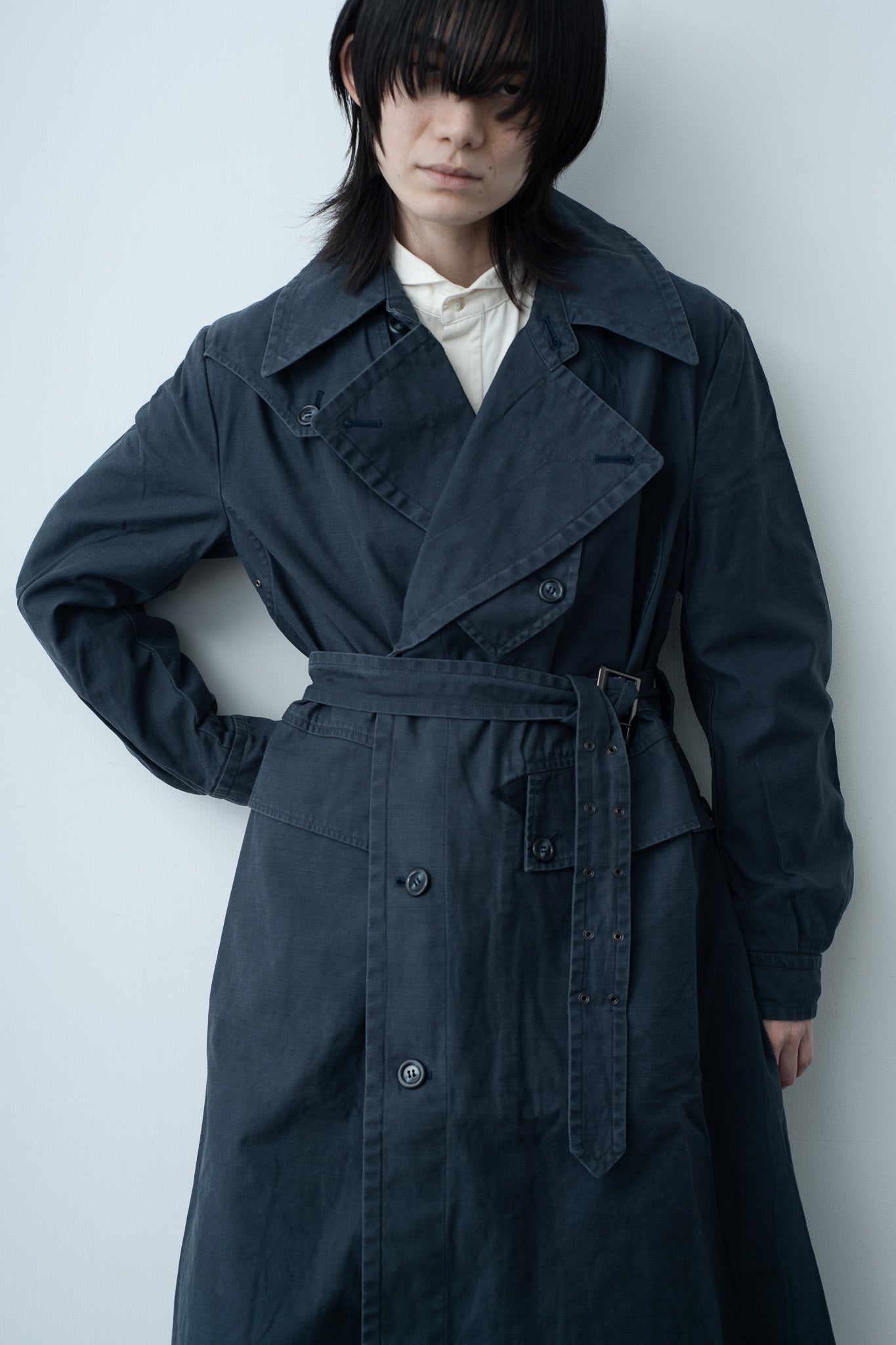 vintage satin motorcycle coat navy
