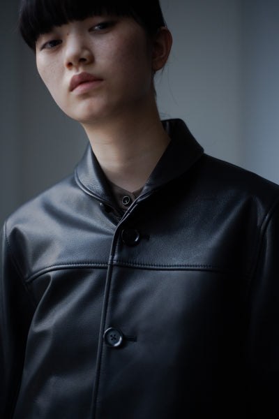 Leather half coat