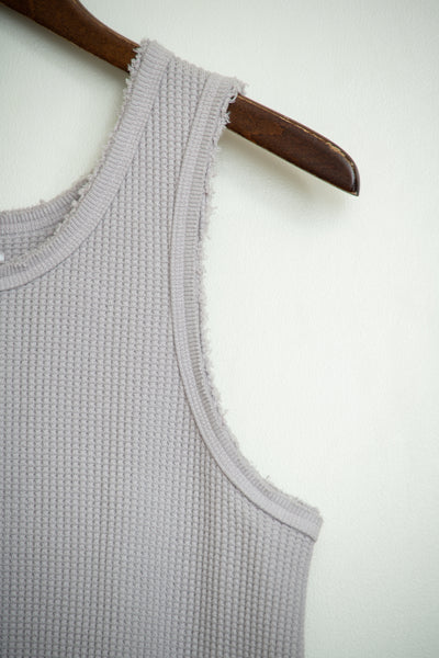 strong waffle sleeveless dress