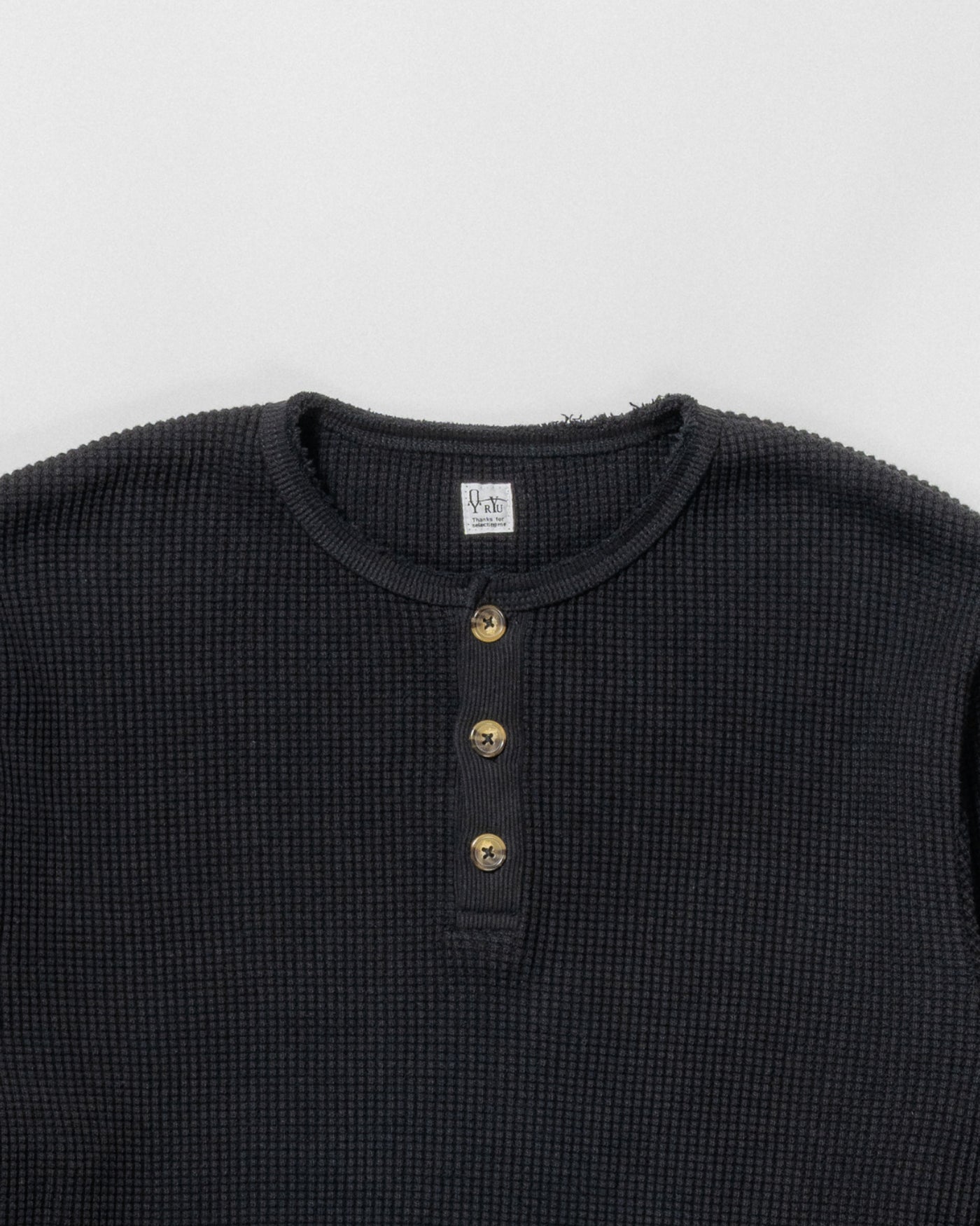 strong waffle henley neck shirt