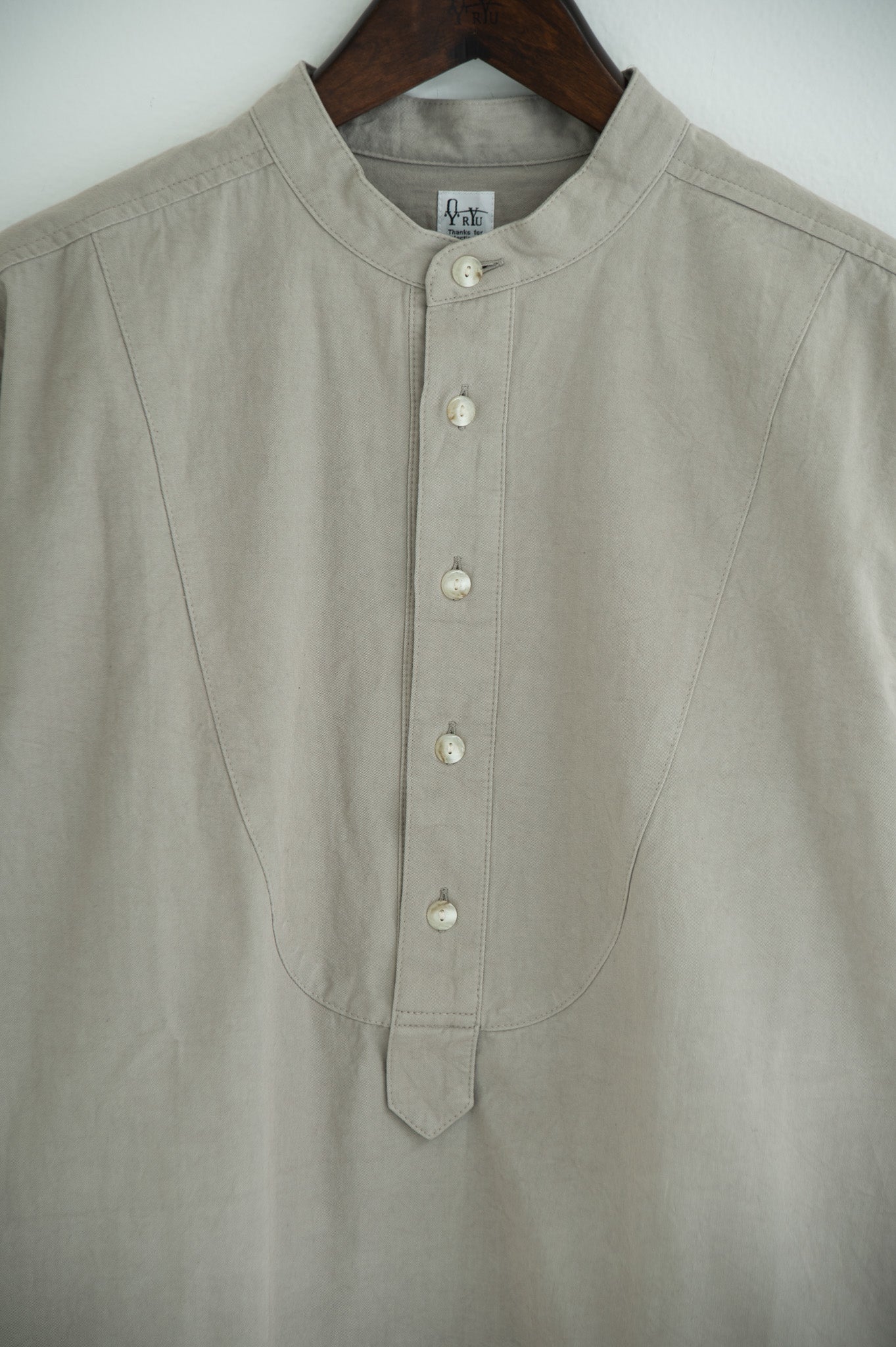 band collar bosom shirt