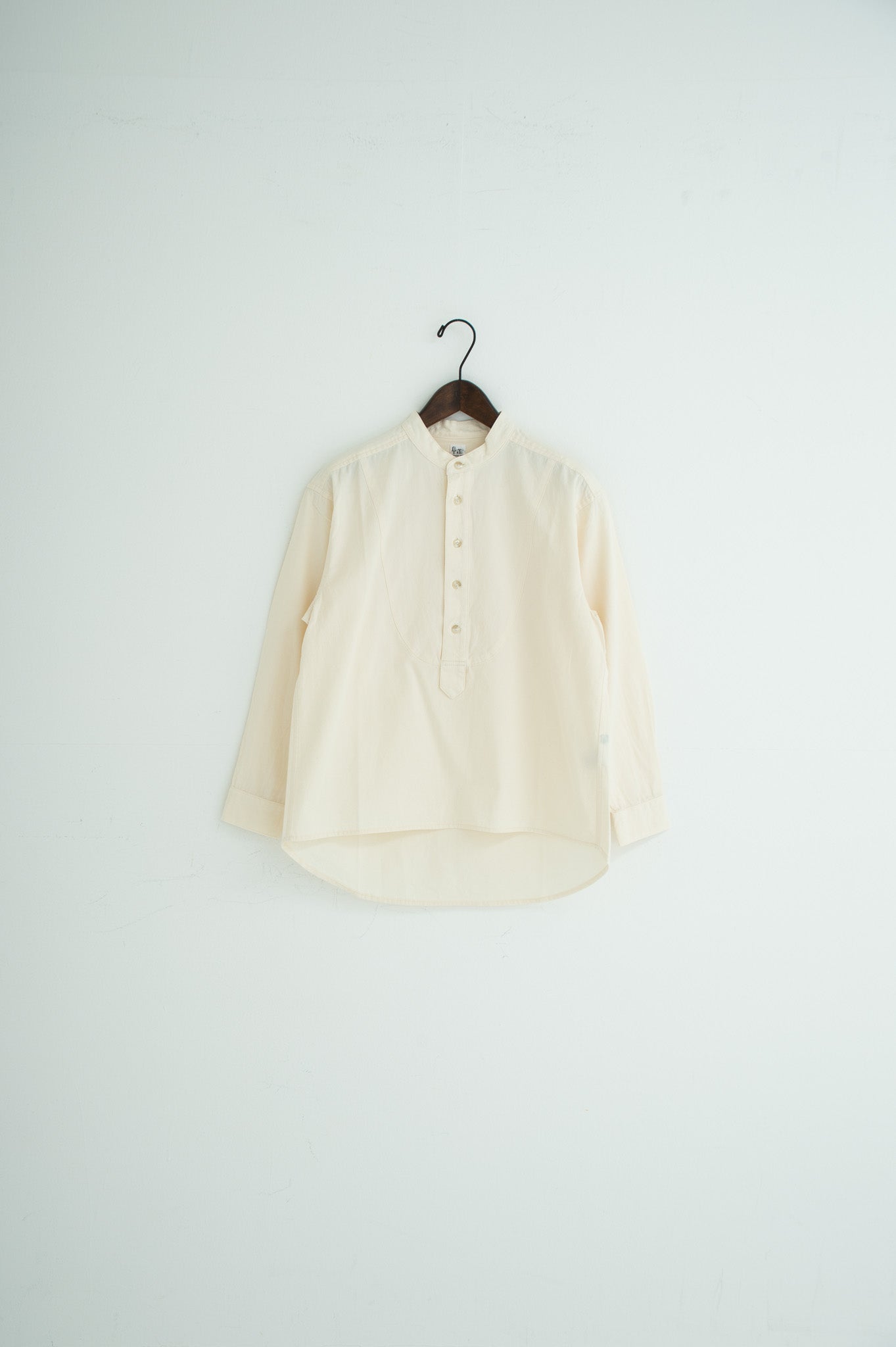 band collar bosom shirt Ivory