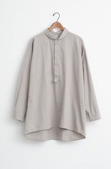 shawl collar over bosom shirt gray