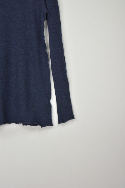 washable wool gauze r-neck knit