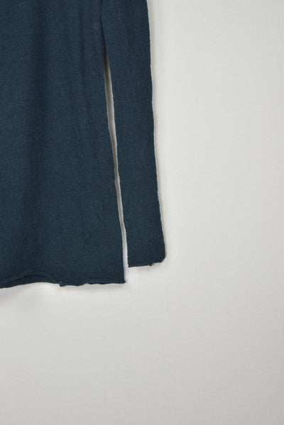 washable wool gauze r-neck knit