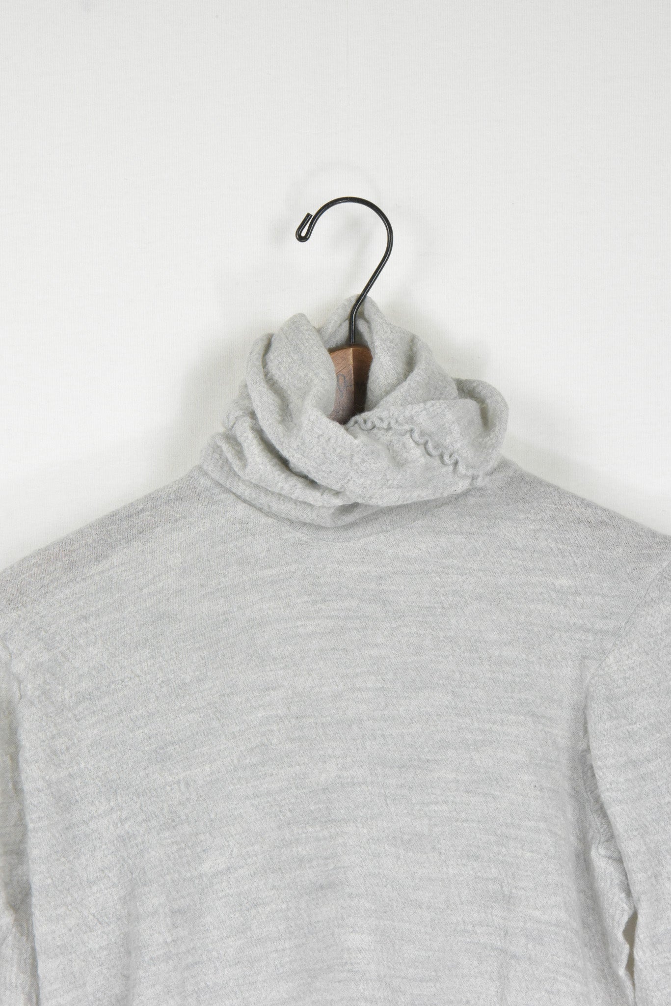 washable wool gauze t-neck knit