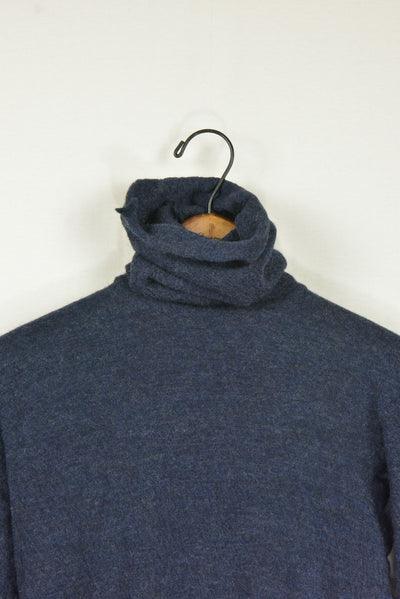 washable wool gauze t-neck knit