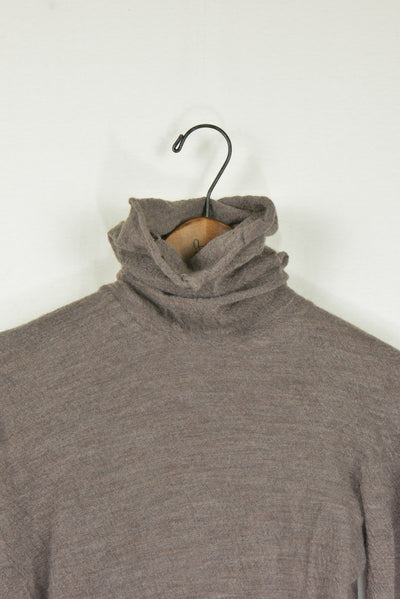 washable wool gauze t-neck knit
