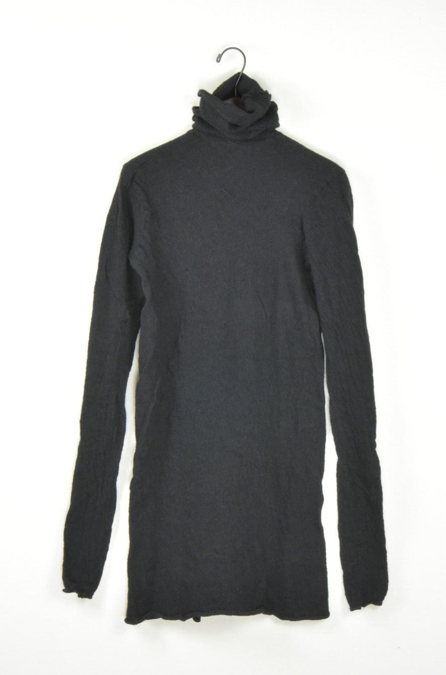 washable wool gauze t-neck knit