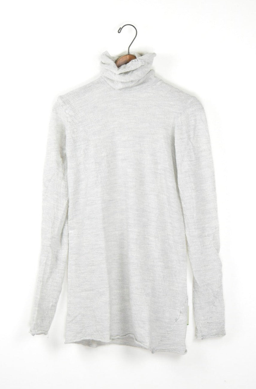 washable wool gauze t-neck knit