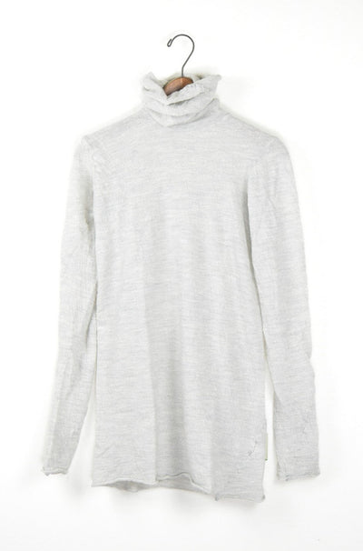 washable wool gauze t-neck knit