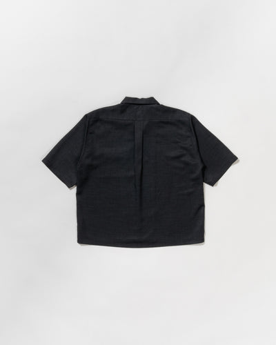 dry slub twill open collar half-sleeve shirt