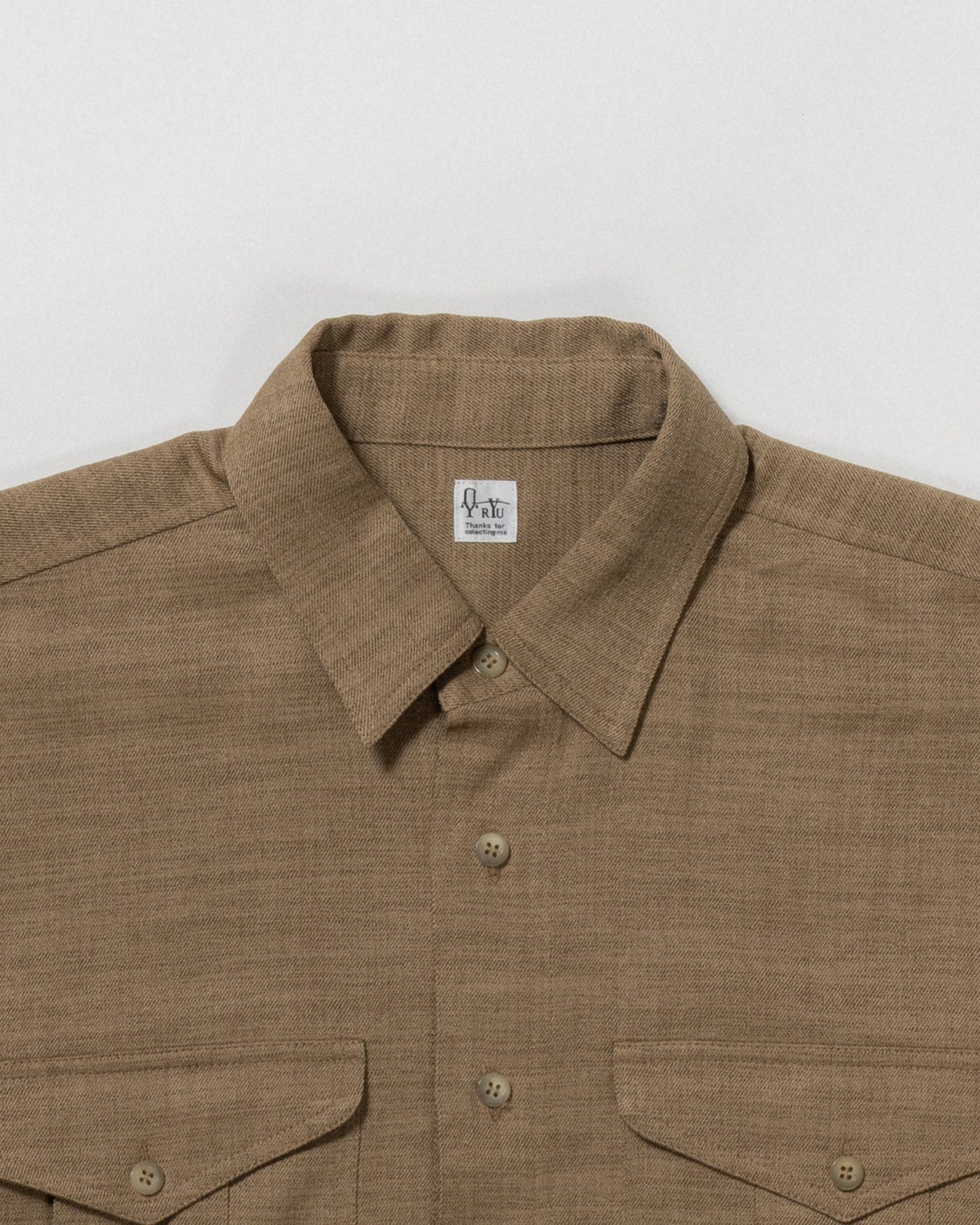 dry slub twill long-sleeve shirt