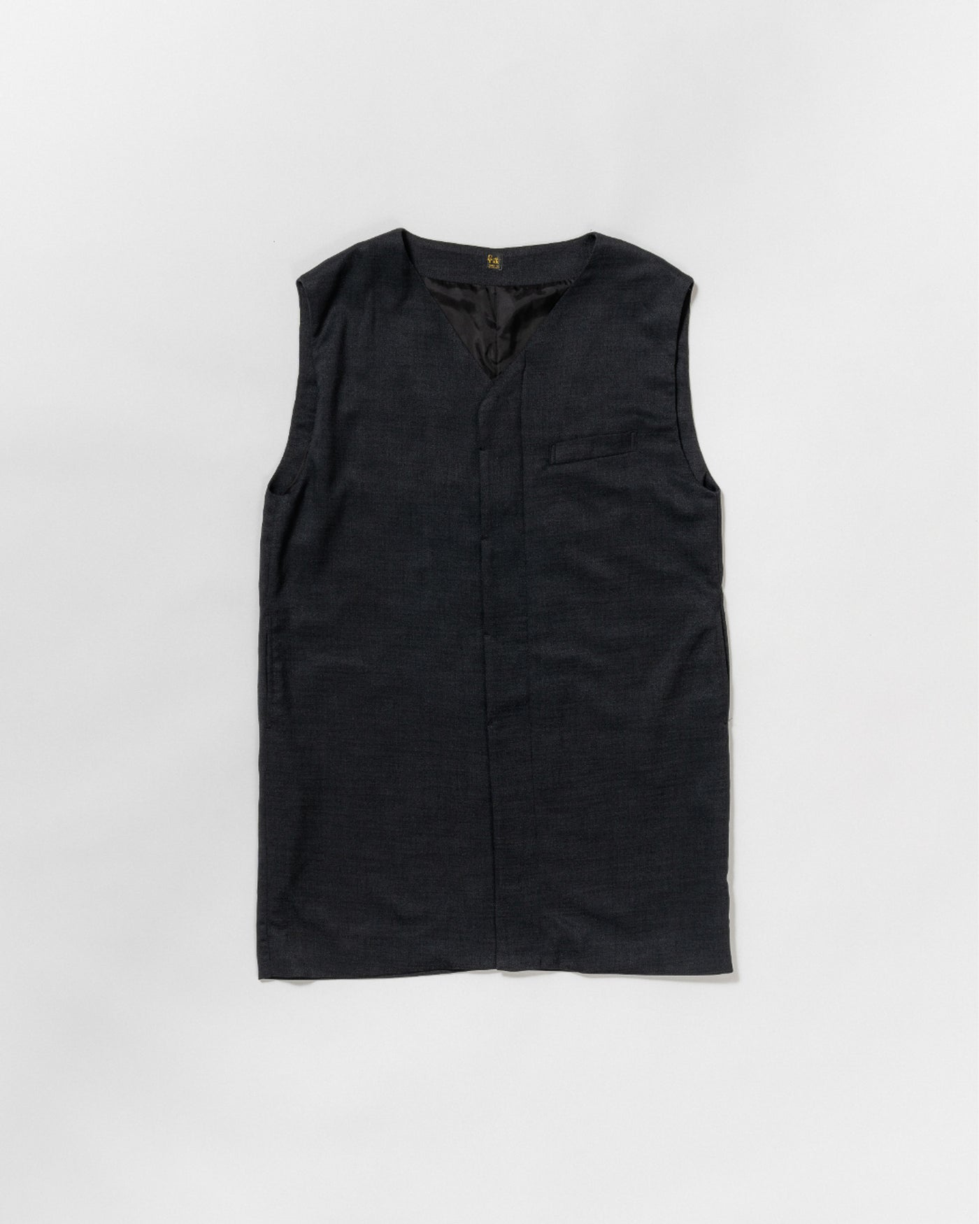 dry slub twill long gilet