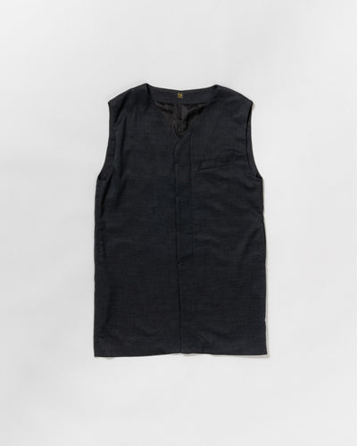dry slub twill long gilet