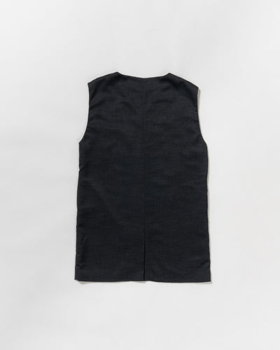 dry slub twill long gilet