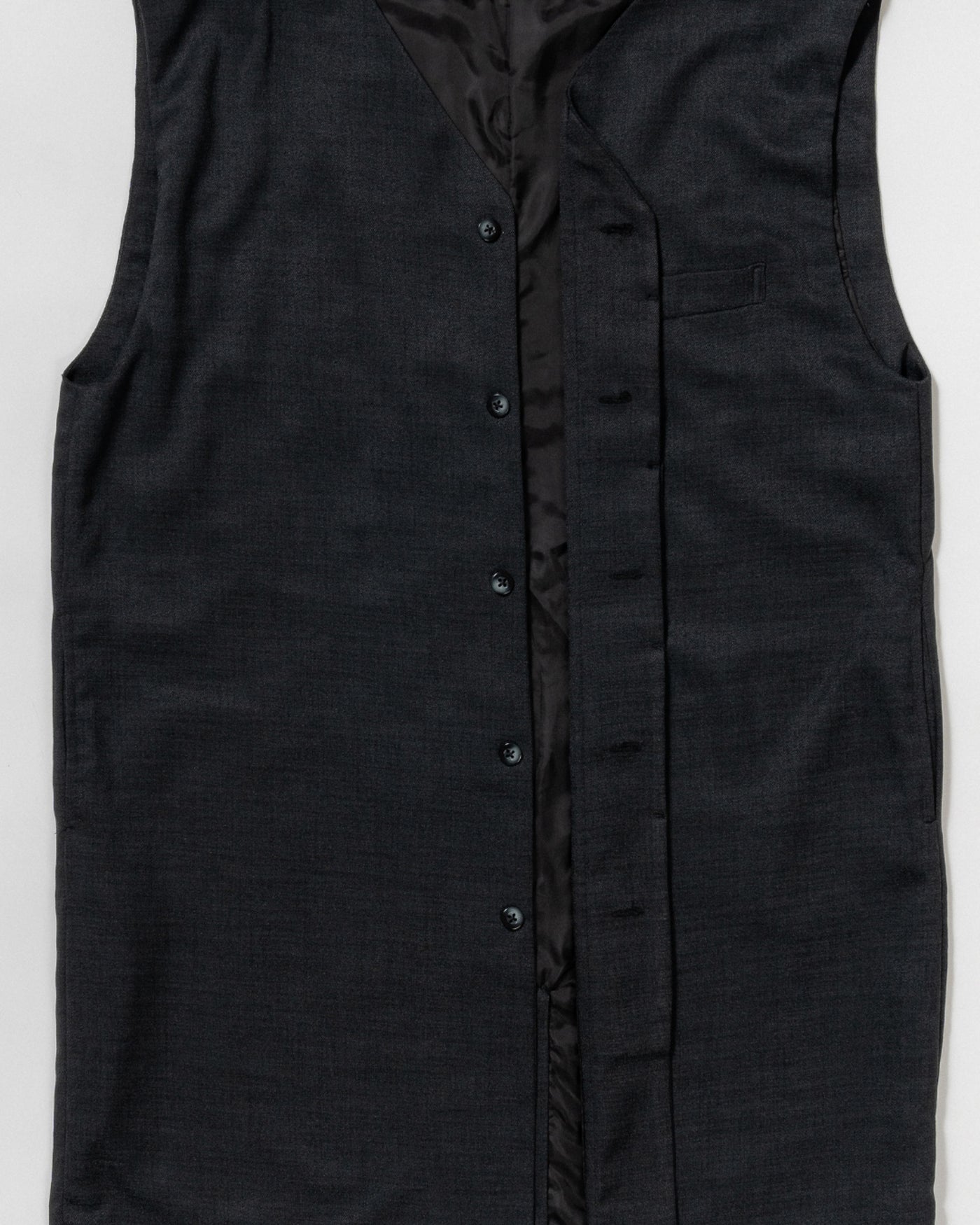 dry slub twill long gilet