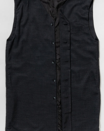 dry slub twill long gilet