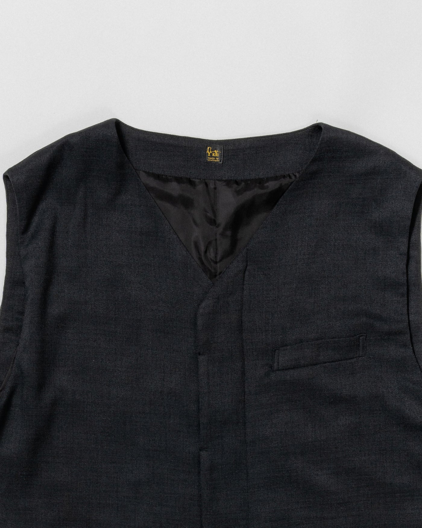 dry slub twill long gilet
