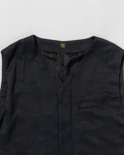 dry slub twill long gilet