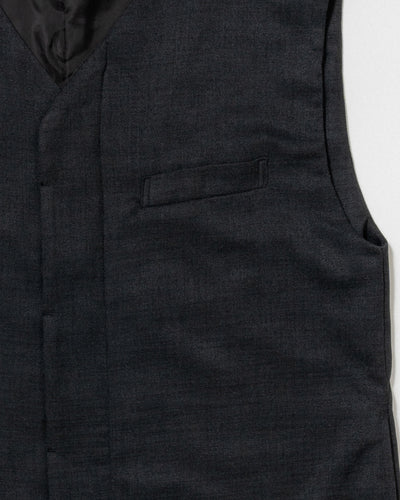 dry slub twill long gilet